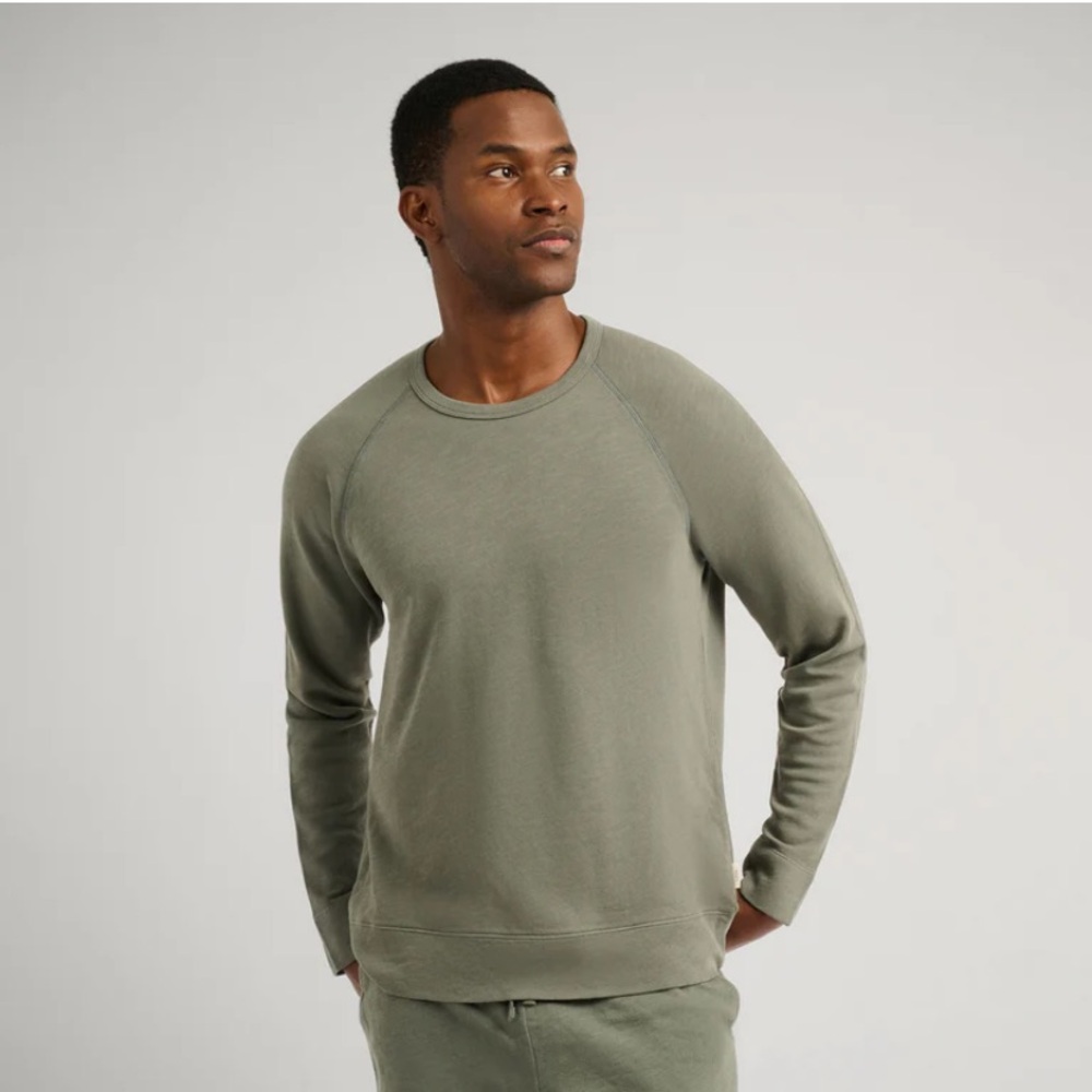 Men's Onia Blue Terry Crewneck Sweater